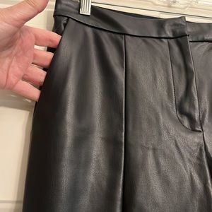 Black Ann Taylor Faux leather pants. Ankle length ,size 6